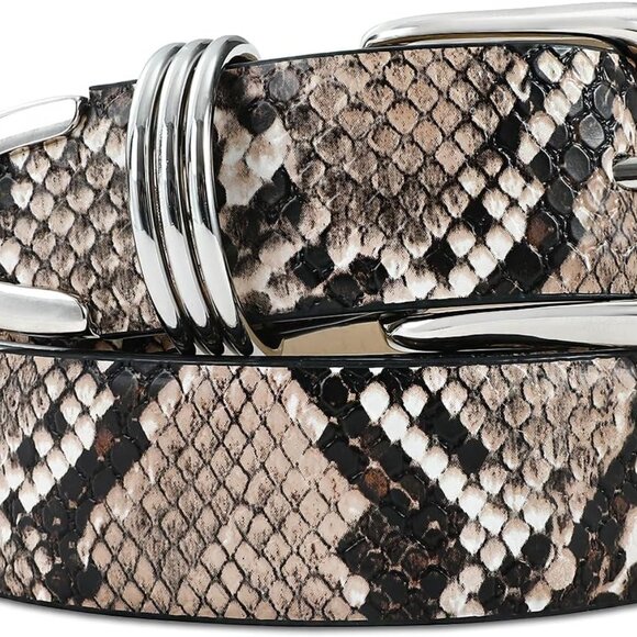 Women's Leather Belts with Gold Buckle Fashion Leather Waist Belt Elegant Ladies